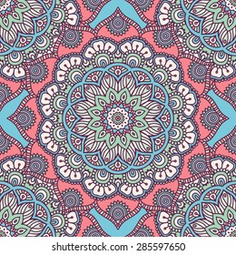 Seamless pattern. Vintage decorative elements. Hand drawn background. Islam, Arabic, Indian, ottoman motifs.