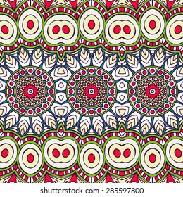 Seamless pattern. Vintage decorative elements. Hand drawn background. Islam, Arabic, Indian, ottoman motifs.