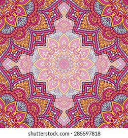 Seamless pattern. Vintage decorative elements. Hand drawn background. Islam, Arabic, Indian, ottoman motifs.