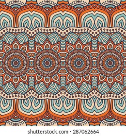 Seamless pattern. Vintage decorative elements. Hand drawn background. Islam, Arabic, Indian, ottoman motifs.