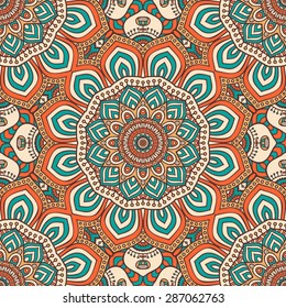 Seamless pattern. Vintage decorative elements. Hand drawn background. Islam, Arabic, Indian, ottoman motifs.