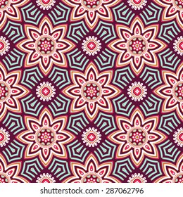 Seamless pattern. Vintage decorative elements. Hand drawn background. Islam, Arabic, Indian, ottoman motifs.
