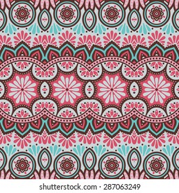 Seamless pattern. Vintage decorative elements. Hand drawn background. Islam, Arabic, Indian, ottoman motifs.