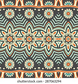 Seamless pattern. Vintage decorative elements. Hand drawn background. Islam, Arabic, Indian, ottoman motifs.