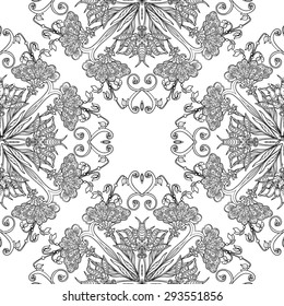 Seamless pattern. Vintage decorative elements. Hand drawn background. Islam, Arabic, Indian, ottoman motifs. Perfect for printing on fabric or paper.