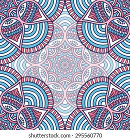Seamless pattern. Vintage decorative elements. Hand drawn background. Islam, Arabic, Indian, ottoman motifs.
