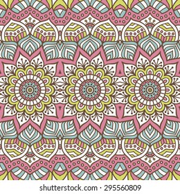 Seamless pattern. Vintage decorative elements. Hand drawn background. Islam, Arabic, Indian, ottoman motifs.