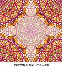 Seamless pattern. Vintage decorative elements. Hand drawn background. Islam, Arabic, Indian, ottoman motifs.