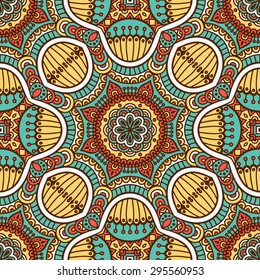Seamless pattern. Vintage decorative elements. Hand drawn background. Islam, Arabic, Indian, ottoman motifs.