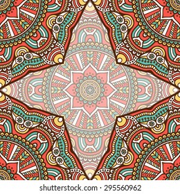 Seamless pattern. Vintage decorative elements. Hand drawn background. Islam, Arabic, Indian, ottoman motifs.