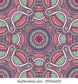 Seamless pattern. Vintage decorative elements. Hand drawn background. Islam, Arabic, Indian, ottoman motifs.