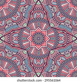 Seamless pattern. Vintage decorative elements. Hand drawn background. Islam, Arabic, Indian, ottoman motifs.