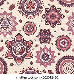 Seamless pattern. Vintage decorative elements. Hand drawn background. Islam, Arabic, Indian, ottoman motifs.