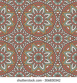 Seamless pattern. Vintage decorative elements. Hand drawn background. Islam, Arabic, Indian, ottoman motifs.