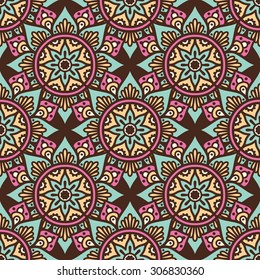 Seamless pattern. Vintage decorative elements. Hand drawn background. Islam, Arabic, Indian, ottoman motifs.