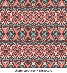 Seamless pattern. Vintage decorative elements. Hand drawn background. Islam, Arabic, Indian, ottoman motifs.