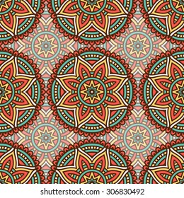 Seamless pattern. Vintage decorative elements. Hand drawn background. Islam, Arabic, Indian, ottoman motifs.