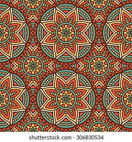 Seamless pattern. Vintage decorative elements. Hand drawn background. Islam, Arabic, Indian, ottoman motifs.
