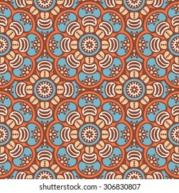 Seamless pattern. Vintage decorative elements. Hand drawn background. Islam, Arabic, Indian, ottoman motifs.