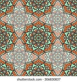 Seamless pattern. Vintage decorative elements. Hand drawn background. Islam, Arabic, Indian, ottoman motifs.