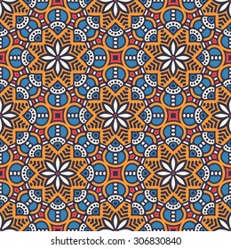 Seamless pattern. Vintage decorative elements. Hand drawn background. Islam, Arabic, Indian, ottoman motifs.