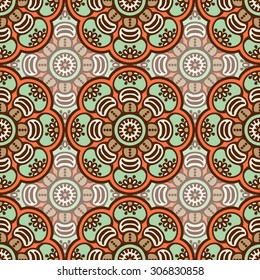 Seamless pattern. Vintage decorative elements. Hand drawn background. Islam, Arabic, Indian, ottoman motifs.