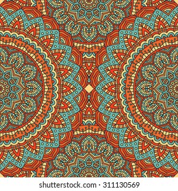 Seamless pattern. Vintage decorative elements. Hand drawn background. Islam, Arabic, Indian, ottoman motifs.