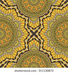 Seamless pattern. Vintage decorative elements. Hand drawn background. Islam, Arabic, Indian, ottoman motifs.