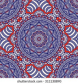 Seamless pattern. Vintage decorative elements. Hand drawn background. Islam, Arabic, Indian, ottoman motifs.