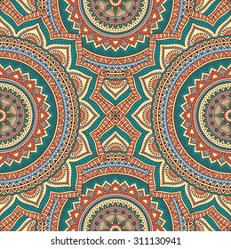Seamless pattern. Vintage decorative elements. Hand drawn background. Islam, Arabic, Indian, ottoman motifs.