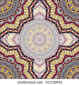 Seamless pattern. Vintage decorative elements. Hand drawn background. Islam, Arabic, Indian, ottoman motifs.