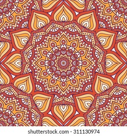 Seamless pattern. Vintage decorative elements. Hand drawn background. Islam, Arabic, Indian, ottoman motifs.
