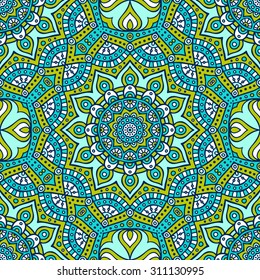 Seamless pattern. Vintage decorative elements. Hand drawn background. Islam, Arabic, Indian, ottoman motifs.