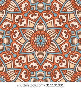 Seamless pattern. Vintage decorative elements. Hand drawn background. Islam, Arabic, Indian, ottoman motifs.