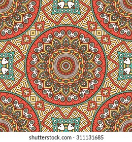 Seamless pattern. Vintage decorative elements. Hand drawn background. Islam, Arabic, Indian, ottoman motifs.