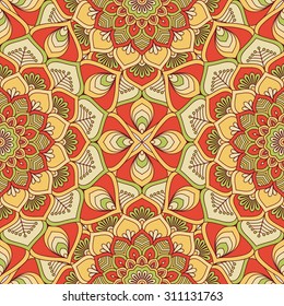 Seamless pattern. Vintage decorative elements. Hand drawn background. Islam, Arabic, Indian, ottoman motifs.
