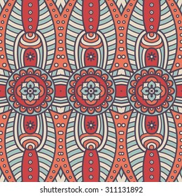 Seamless pattern. Vintage decorative elements. Hand drawn background. Islam, Arabic, Indian, ottoman motifs.