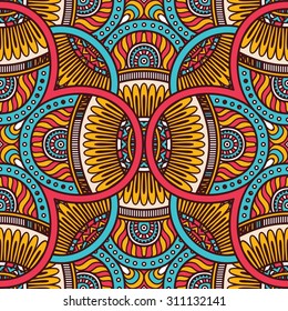 Seamless pattern. Vintage decorative elements. Hand drawn background. Islam, Arabic, Indian, ottoman motifs.