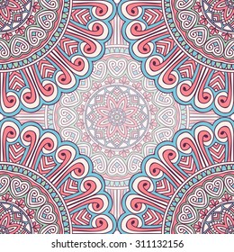 Seamless pattern. Vintage decorative elements. Hand drawn background. Islam, Arabic, Indian, ottoman motifs.