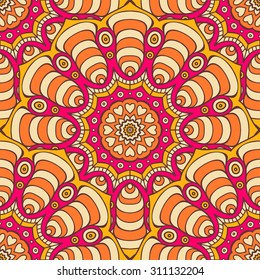 Seamless pattern. Vintage decorative elements. Hand drawn background. Islam, Arabic, Indian, ottoman motifs.