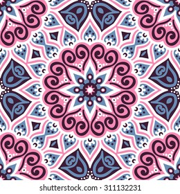 Seamless pattern. Vintage decorative elements. Hand drawn background. Islam, Arabic, Indian, ottoman motifs.