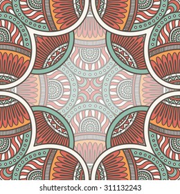 Seamless pattern. Vintage decorative elements. Hand drawn background. Islam, Arabic, Indian, ottoman motifs.