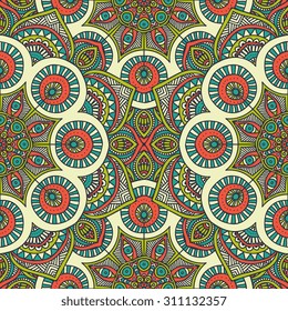 Seamless pattern. Vintage decorative elements. Hand drawn background. Islam, Arabic, Indian, ottoman motifs.
