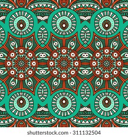 Seamless pattern. Vintage decorative elements. Hand drawn background. Islam, Arabic, Indian, ottoman motifs.