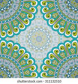 Seamless pattern. Vintage decorative elements. Hand drawn background. Islam, Arabic, Indian, ottoman motifs.