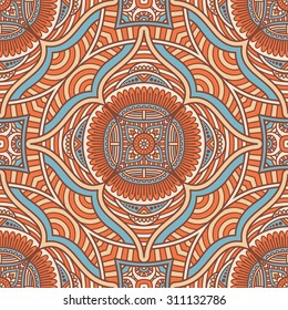Seamless pattern. Vintage decorative elements. Hand drawn background. Islam, Arabic, Indian, ottoman motifs.