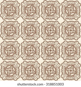 Seamless pattern. Vintage decorative elements. Hand drawn background. Islam, Arabic, Indian, ottoman motifs. Perfect for printing on fabric or paper.
