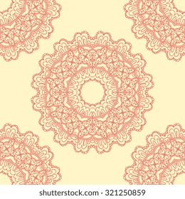 Seamless pattern. Vintage decorative elements. Hand drawn background. Islam, Arabic, Indian, ottoman motifs. Perfect for printing on fabric or paper.