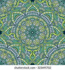 Seamless pattern. Vintage decorative elements. Hand drawn background. Islam, Arabic, Indian, ottoman motifs.