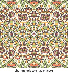 Seamless pattern. Vintage decorative elements. Hand drawn background. Islam, Arabic, Indian, ottoman motifs.